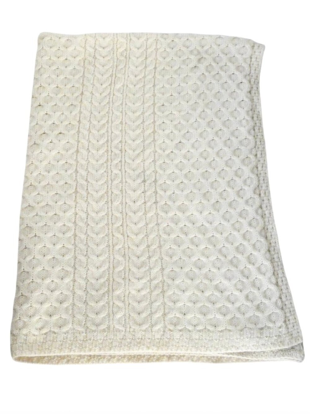 ARAN SWEATER MARKET wool sweater knit throw ivory off white